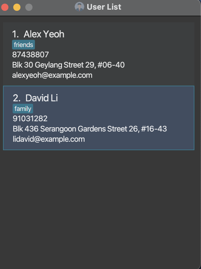 result for 'find alex david'